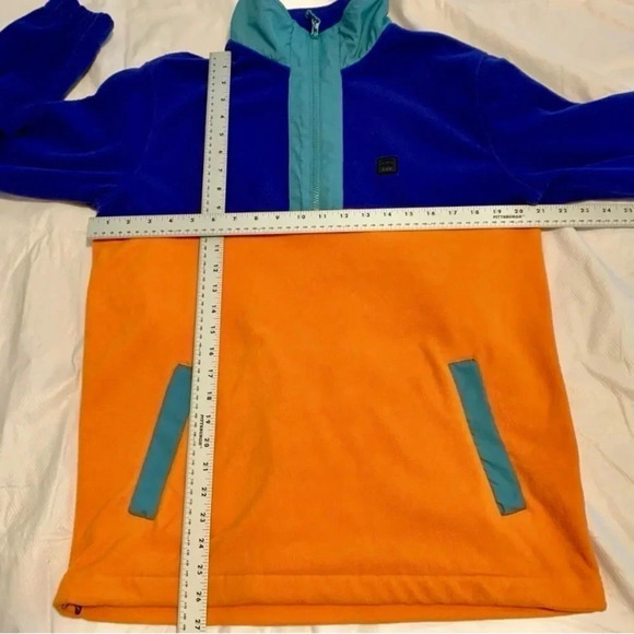 Billabong Adventure Pullover Fleece Sweater Jacket Blue Orange Color block M - Picture 7 of 9